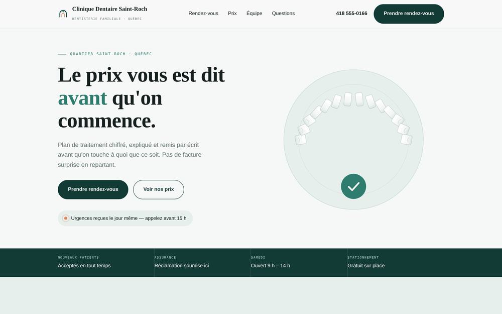 Aperçu du site Clinique Dentaire Saint-Roch