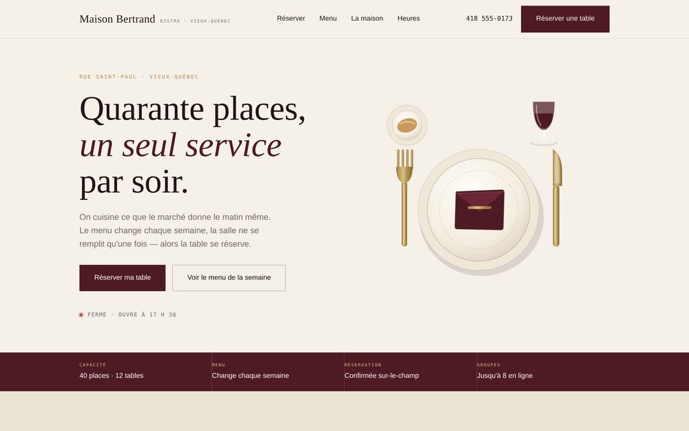 Aperçu du site Maison Bertrand